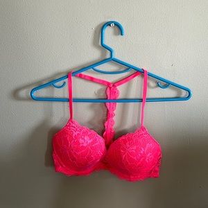 Victoria secret pink women’s lace pink date light lift bra 32c